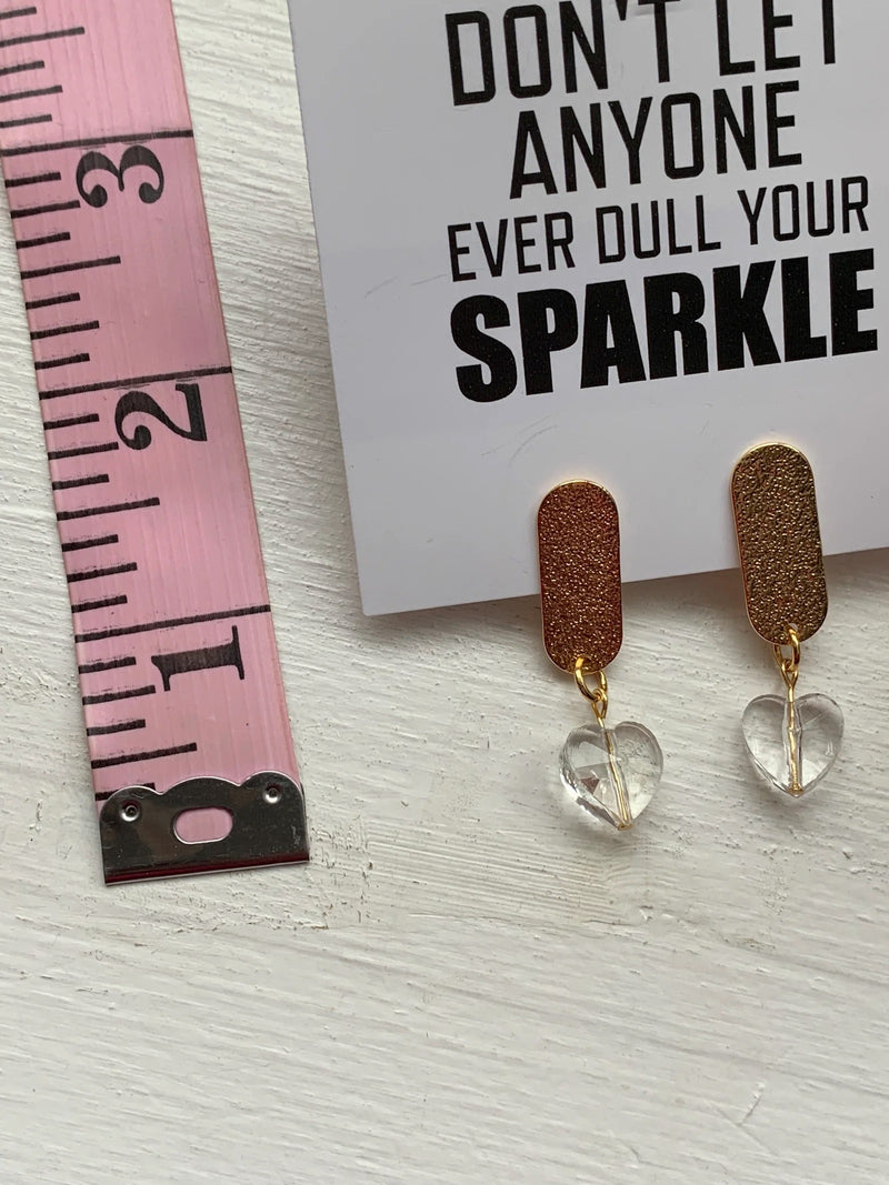 Love Gold Plated Stud Dangly Earrings- Fancy Earrings