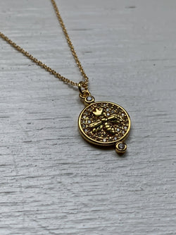 Queen Bee Gold Plated Charm Necklace