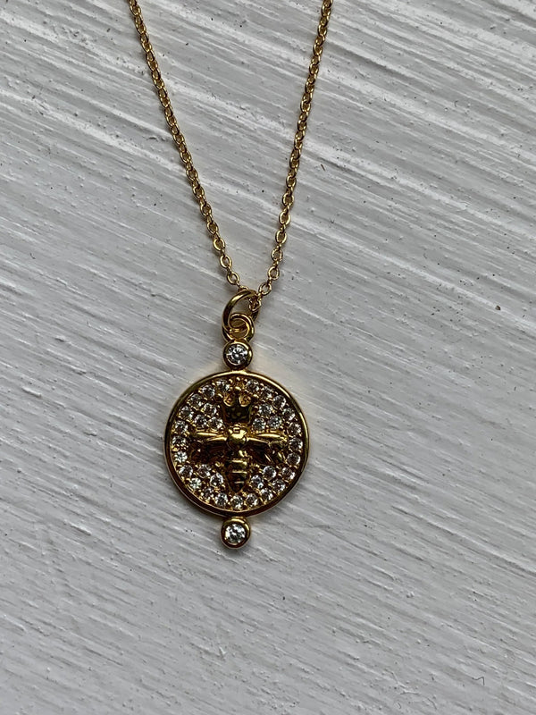 Queen Bee Gold Plated Charm Necklace