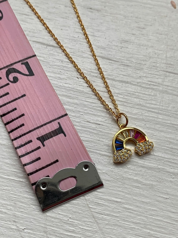 Rainbow Gold Plated Charm Necklace 