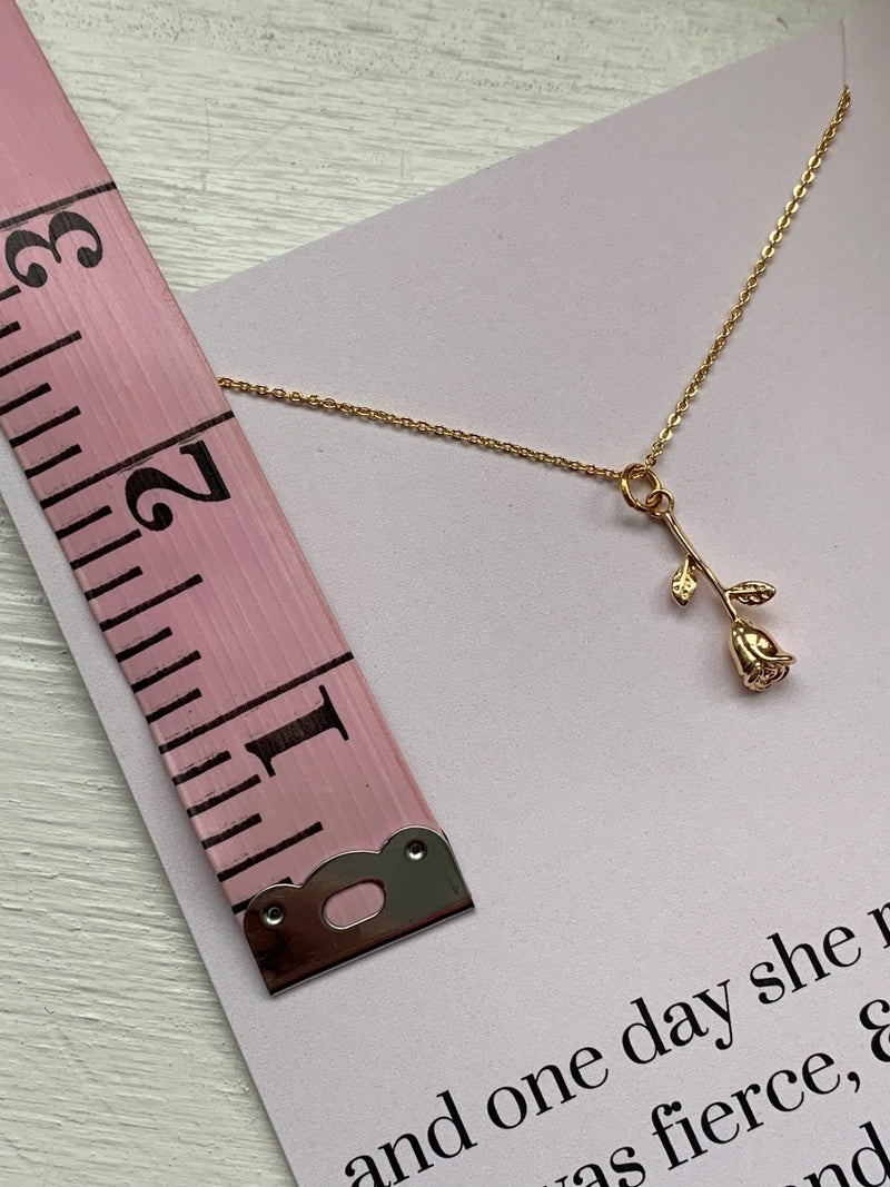 Rose Charm Gold Plated Necklace 