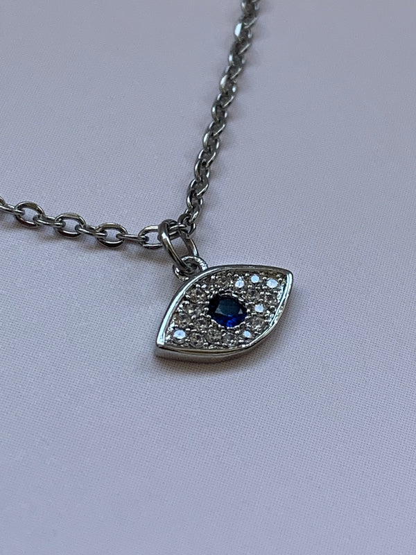 Mini Evil Eye Stainless Steel Charm Necklace