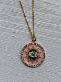Evil Eye- Pink - Necklace